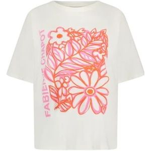 Fabienne Chapot, Tops, Dames, Wit, S, Katoen, Roze Bloom T-shirt