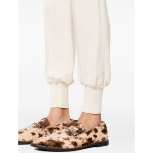 Stella McCartney, Broeken, Dames, Wit, XS, Beige Crepe Broek