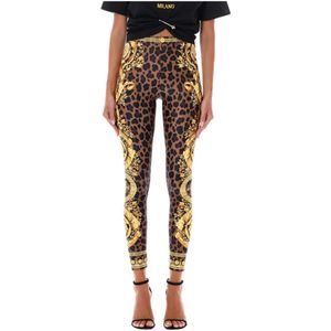 Versace, Broeken, Dames, Veelkleurig, M, Barocco Leo Leggings