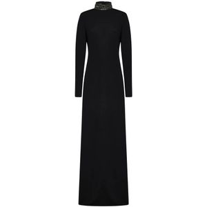 Alberta Ferretti, Kleedjes, Dames, Zwart, S, Zwarte Elegante Jurk Aw 24