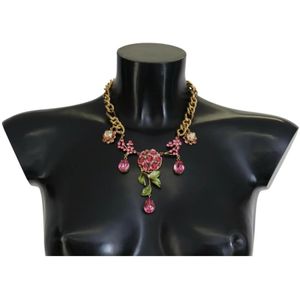 Dolce & Gabbana, Accessoires, Dames, Veelkleurig, ONE Size, Gouden Bloemen Rozenketting