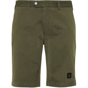 RefrigiWear, Korte broeken, Heren, Groen, W33, Katoen, Beige Bermuda Shorts van katoen en elastaan