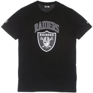 New Era, Tops, Heren, Zwart, XS, Katoen, Las Vegas Raiders Voetbal Tee