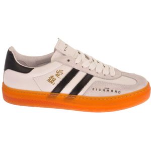 John Richmond, Schoenen, Dames, Veelkleurig, 39 EU, Leer, Leren Sneakers met Logo en Zijbanden