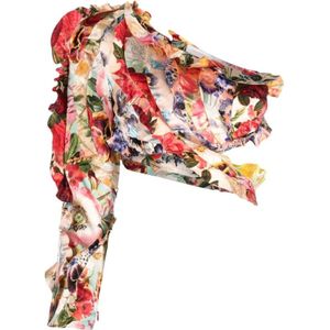 Zimmermann, Bloemenprint One-Shoulder Blouse Veelkleurig, Dames, Maat:S