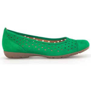 Gabor, Schoenen, Dames, Groen, 39 EU, Suède, Groene Suède Zomer Ballerina Schoenen