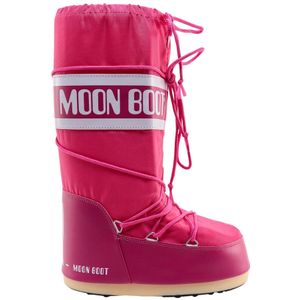Moon Boot, Schoenen, Dames, Roze, 35 EU, Nylon, Roze Enkellaarzen met Gekruiste Veters