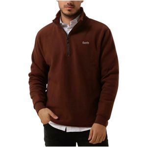 Forét, Sweatshirts & Hoodies, Heren, Bruin, S, Polyester, Heren Motion Half Zip Sweater