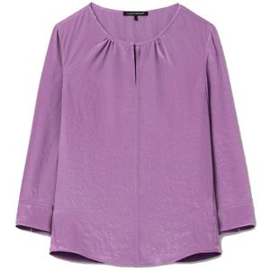 Luisa Cerano, Blouses & Shirts, Dames, Paars, S, Lichtgewicht blouse van vloeiende technozijde