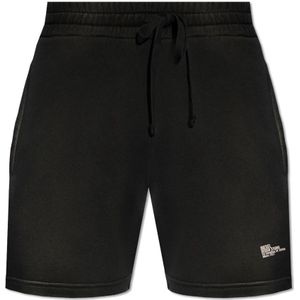 Diesel, Korte broeken, Heren, Zwart, M, Katoen, P-Stelt-N1 shorts met logo