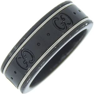 Gucci Vintage, Tweedehands Zwarte Plastic Gucci Ring Zwart, Dames, Maat:ONE Size