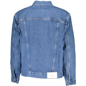 Calvin Klein, Jassen, Heren, Blauw, S, Denim, Denim Jack Blauw Regular Fit Logo