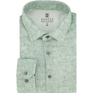 Desoto, Overhemden, Heren, Groen, L, Katoen, Groen Business Overhemd Slim Fit