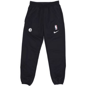 Nike, Broeken, Heren, Zwart, L, Polyester, Brooklyn Nets NBA Trainingsbroek Zwart