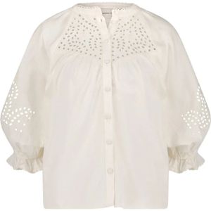 Fabienne Chapot, Blouses & Shirts, Dames, Wit, XL, Blouse met ruches kraag