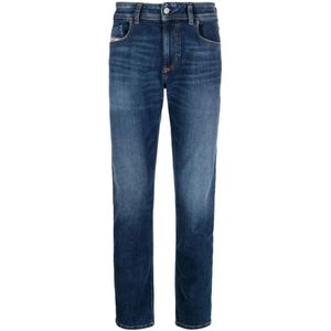 Diesel, Jeans, Heren, Blauw, W30, Katoen, Blauwe Skinny Jeans met Lage Taille