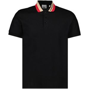 Burberry, Tops, Heren, Zwart, M, Katoen, Klassieke Polo Shirt