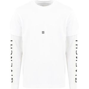 Givenchy, Heren Cut & Layer T-Shirt Wit Wit, Heren, Maat:L