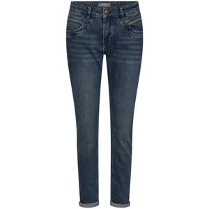 MOS Mosh, Jeans, Dames, Blauw, W25, Katoen, Blauwe Delta Jeans met Geborduurde Details