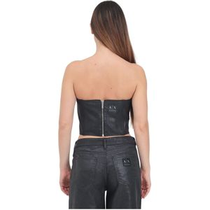 Armani Exchange, Tops, Dames, Zwart, M, Denim, Denim Nero Casual Top