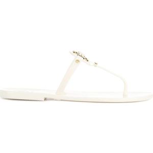 Tory Burch, Schoenen, Dames, Wit, 36 EU, Witte Platte Jelly Sandalen