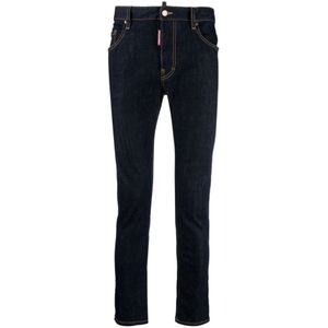 Dsquared2, Jeans, Heren, Blauw, S, Katoen, Blauwe Skinny Jeans Klassiek Ontwerp