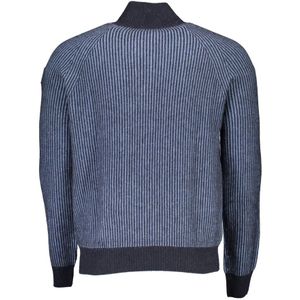 North Sails, Truien, Heren, Blauw, L, Wol, Blauwe Half-Zip Sweater met Ontwerp