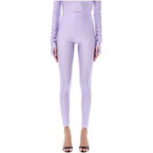 Andamane, Lillac Hoge Taille Stretch Leggings Paars, Dames, Maat:L