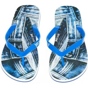 Just Cavalli, Schoenen, Heren, Blauw, 45 EU, Heren Logo Flip Flop Sandaal