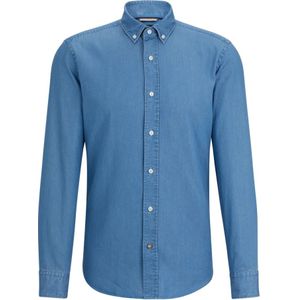 Hugo Boss, Overhemden, Heren, Blauw, L, Denim, Casual Shirts