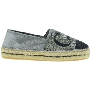 Carolina Herrera, Zilveren Kralen Espadrilles met CH Initialen Grijs, Dames, Maat:37 EU