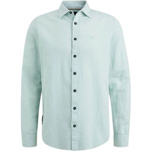 PME Legend, Overhemd- PME L/S Shirt Ctn/Linen Groen, Heren, Maat:3XL