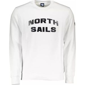 North Sails, Sweatshirts & Hoodies, Dames, Wit, 2Xl, North Sails White Cotton Sweater