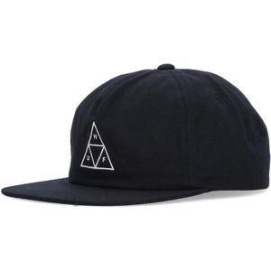 Huf, Accessoires, Heren, Zwart, ONE Size, Katoen, Triple Triangle Snapback Pet Zwart