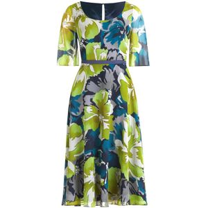 vera mont, Kleedjes, Dames, Veelkleurig, M, Chiffon, Bloemen Chiffon Cocktailjurk met Flutter Mouwen