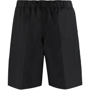 Alexander McQueen, Korte broeken, Heren, Zwart, M, Katoen, Katoenen Bermuda Shorts met Nacre Knopen