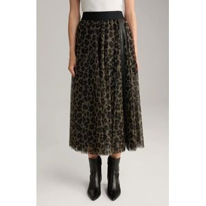 Joop!, Rokken, Dames, Bruin, S, Chiffon, Luipaardprint Elastische Taille Rok