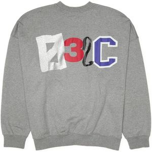 032c, Sweatshirts & Hoodies, Heren, Grijs, L, Katoen, Bubble Crewneck met Logo Borduursel