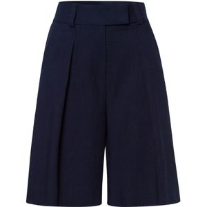 IVY Oak, Korte broeken, Dames, Blauw, M, Katoen, Wijde Pijp Geplooide Shorts Marineblauw