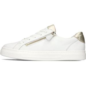 Hassia, Schoenen, Dames, Wit, 38 1/2 EU, Leer, Witte Leren Sneakers met Metallic Accenten