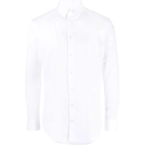 Giorgio Armani, Overhemden, Heren, Wit, S, Katoen, Witte Overhemden voor Mannen