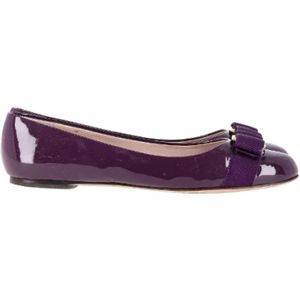 Salvatore Ferragamo Pre-owned, Pre-owned, Dames, Paars, 36 EU, Leer, Pre-owned Leather flats