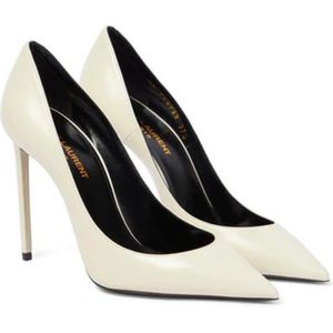 Saint Laurent, Schoenen, Dames, Beige, 37 EU, Leer, Leren Pumps