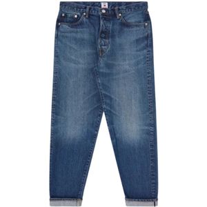 Edwin, Jeans, Heren, Blauw, W33, Denim, Losse Tapered Donkerblauwe Gebruikte Jeans