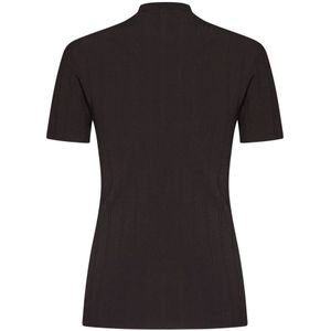 Remain Birger Christensen, Tops, Dames, Bruin, XS, Polyester, Bruine Turtleneck Top met Korte Mouwen