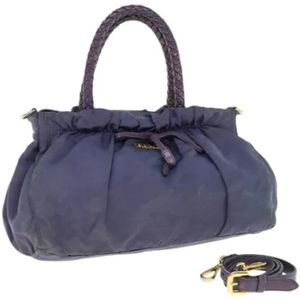 Prada Vintage, Pre-owned, Dames, Paars, ONE Size, Nylon, Pre-owned Nylon handbags