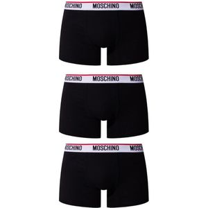 Moschino, Ondergoed, Heren, Zwart, S, Logo Boxers 3-Pack
