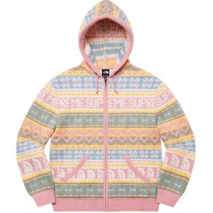 Supreme, Sweatshirts & Hoodies, Heren, Veelkleurig, XL, Wol, Beperkte oplage Roze Zip Up Hoodie