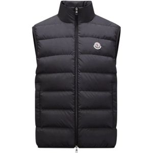 Moncler, Jassen, Heren, Zwart, 2Xl, Polyester, Contrin Dons Gilet