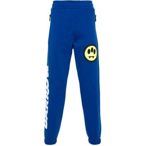 Barrow, Blauwe Broek met Smiley Face Motief Blauw, Heren, Maat:S